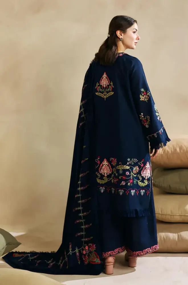 Zara Shah Jahan - 3PC Unstitched Dhanak Embroidered Shirt with Embroidered Dhanak Dupatta and Trouser - RF1133 royalpret