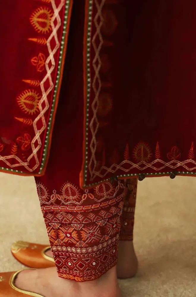 Zara Shah Jahan - 3PC Unstitched Dhanak Embroidered Shirt with Embroidered Dhanak Shawl and Trouser- RF1142 royalpret