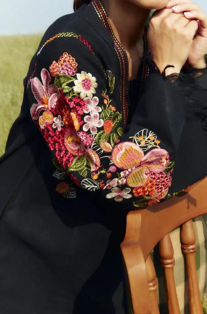 Zara Shah Jahan - 3PC Unstitched Dhanak Embroidered Shirt with Printed Pashmina Shawl and Trouser - RF1255 Royal Pret