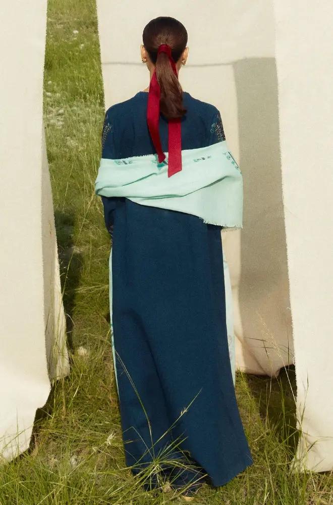 Zara Shah Jahan - 3PC Unstitched Dhanak Embroidered Shirt with Printed Pashmina Shawl and Trouser - RF1260 Royal Pret