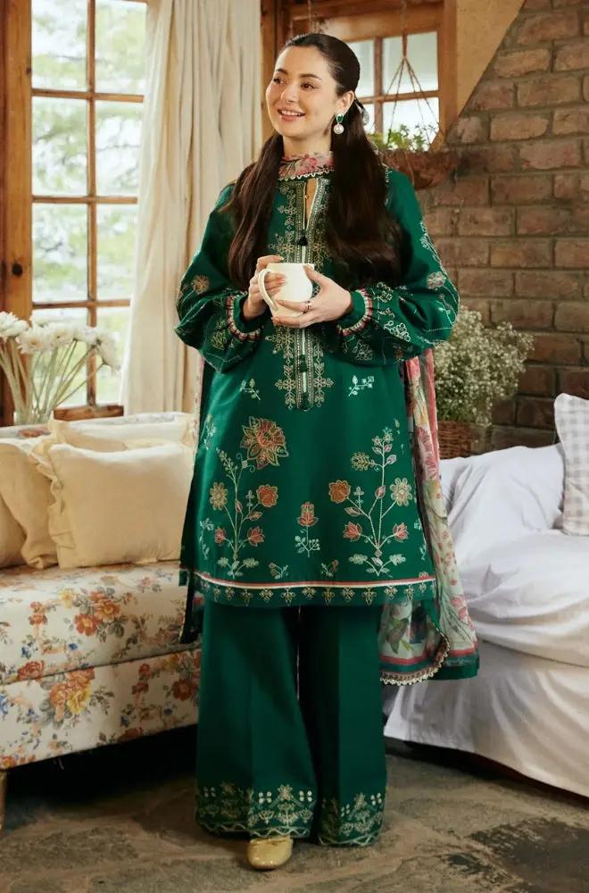 Zara Shah Jahan - 3PC Unstitched Lawn Embroidered Shirt with Chiffon Dupatta - RF1094 royalpret
